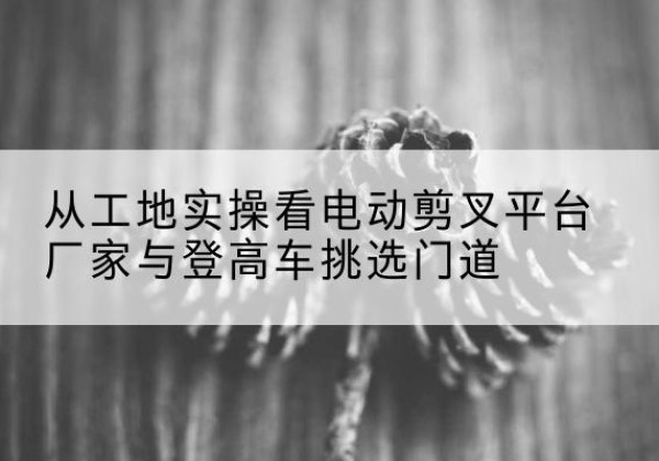 通渭电动剪叉升降平台厂家-从工地实操看电动剪叉平台厂家与登高车挑选门道